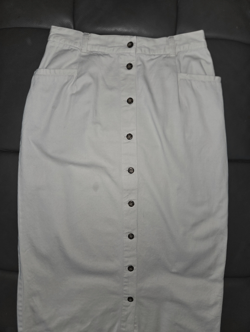 Marsh Landing 100% cotton cream buttoned maxi skirt